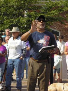 Reverend Don Johnson of Rock Island addresses the pro-life event