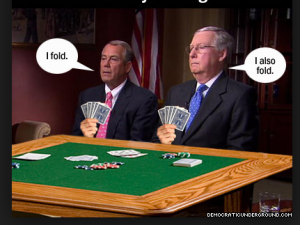 Boehner and McConnell high stakes poker skills (via Democrat Underground)