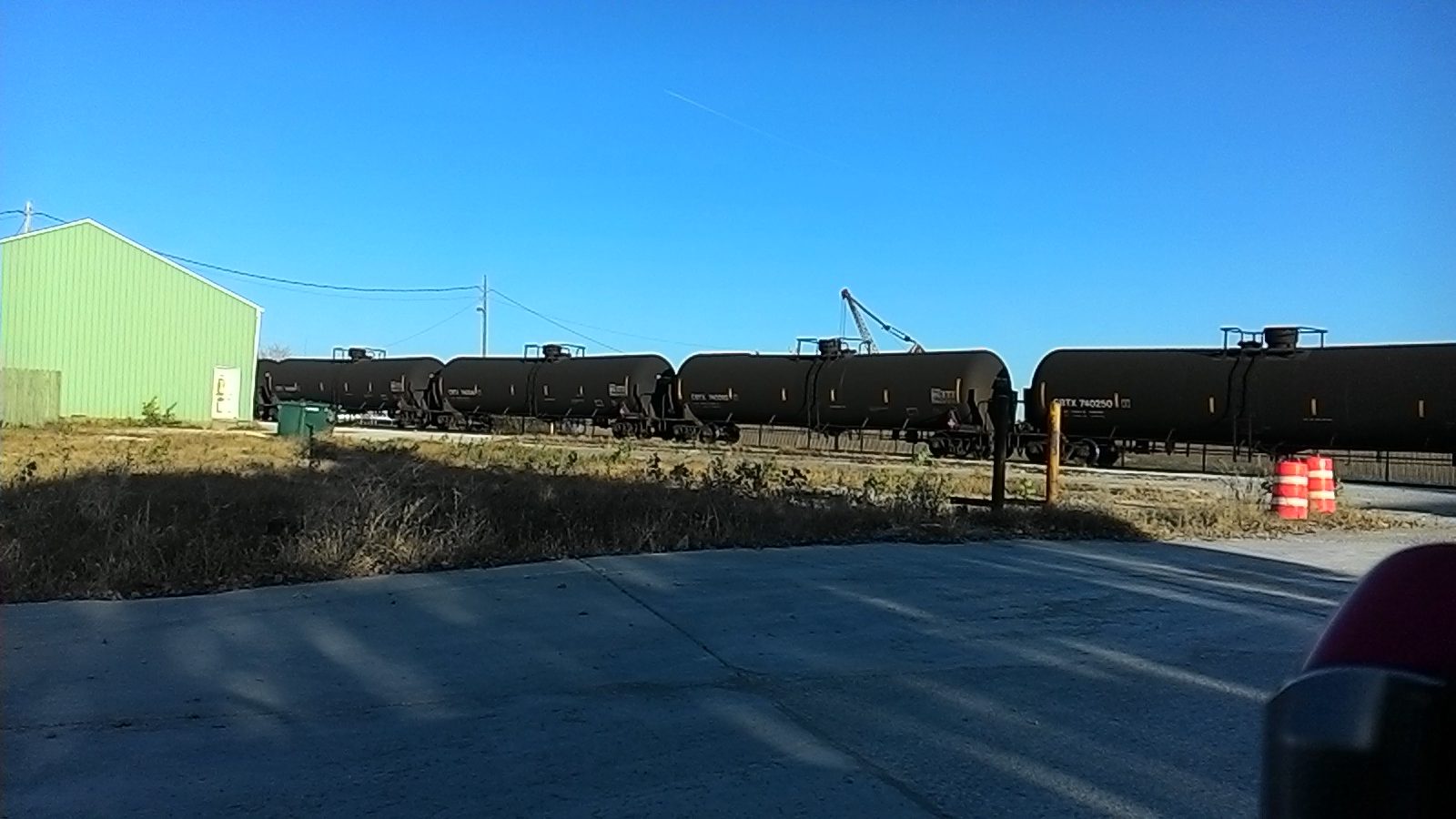 This picture was taken a couple weeks ago along River Drive near downtown Davenport. The train is heading south. There were at least fifty such rail tanker cars in this particular train. Barges laden with crude also make the trip down-river to the Gulf. Barges and trains with crude traveling on or adjacent to waterways. Modern pipelines have more robust safety provisions. 